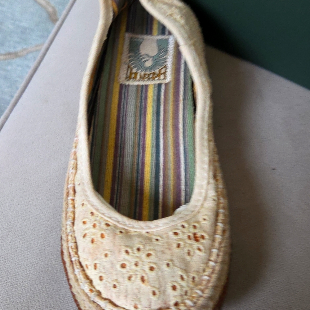 Simple Flats Beige Eyelet Detail Slip on